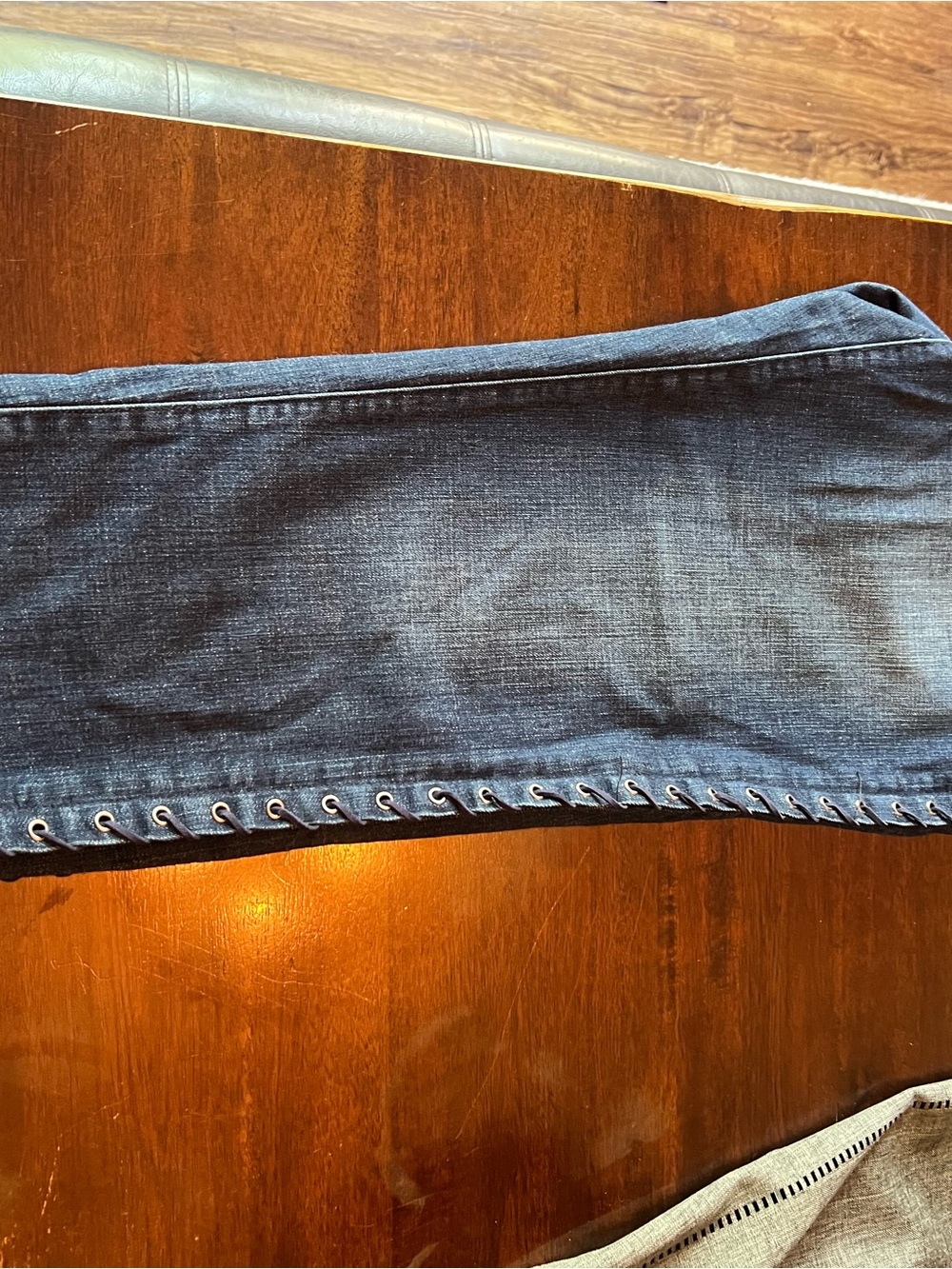 Liverpool Jeans Company Dark Blue Lace-Up Hem Ankle Jeans